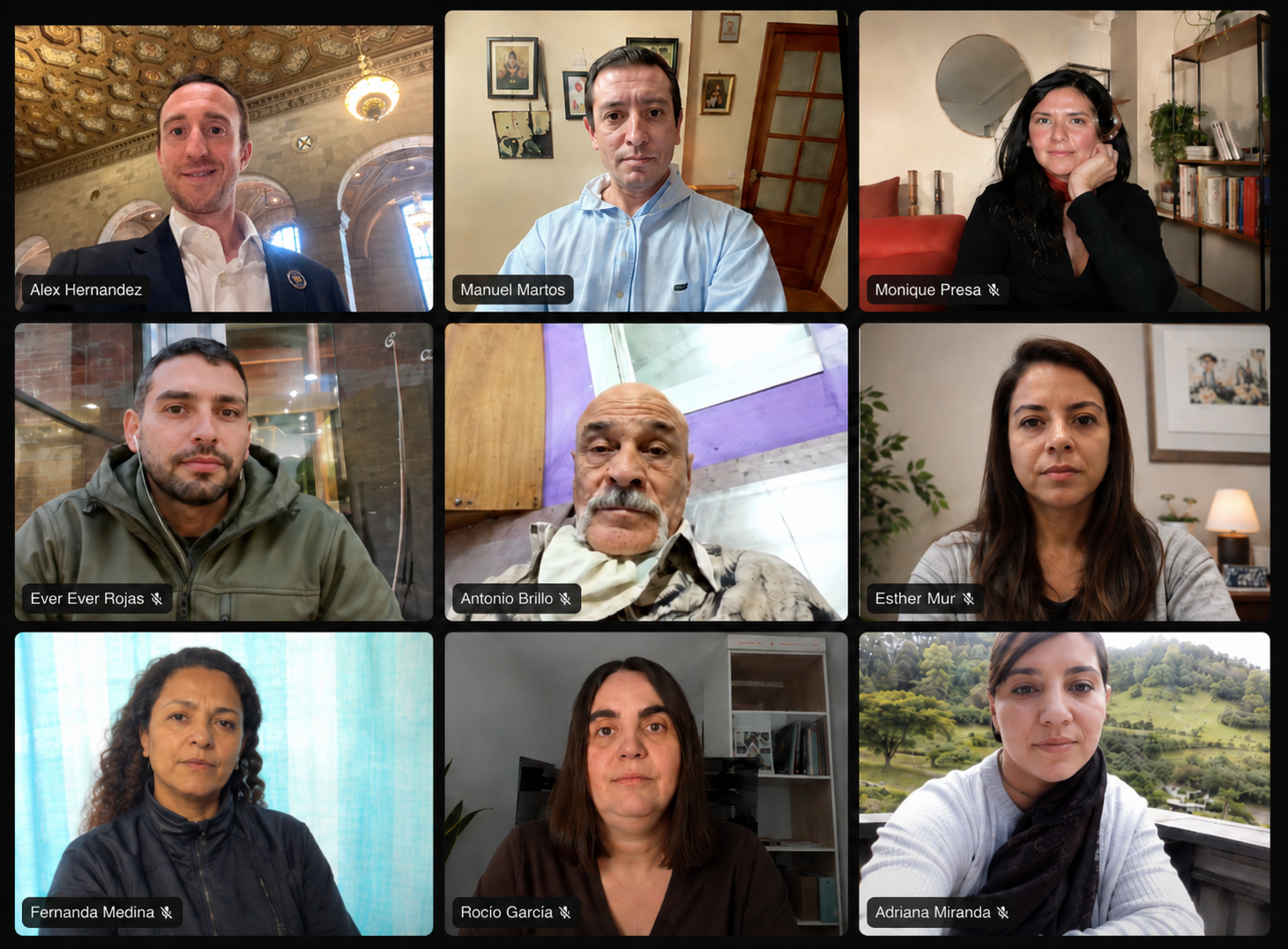 Miembros de la comunidad El Método en una videollamada